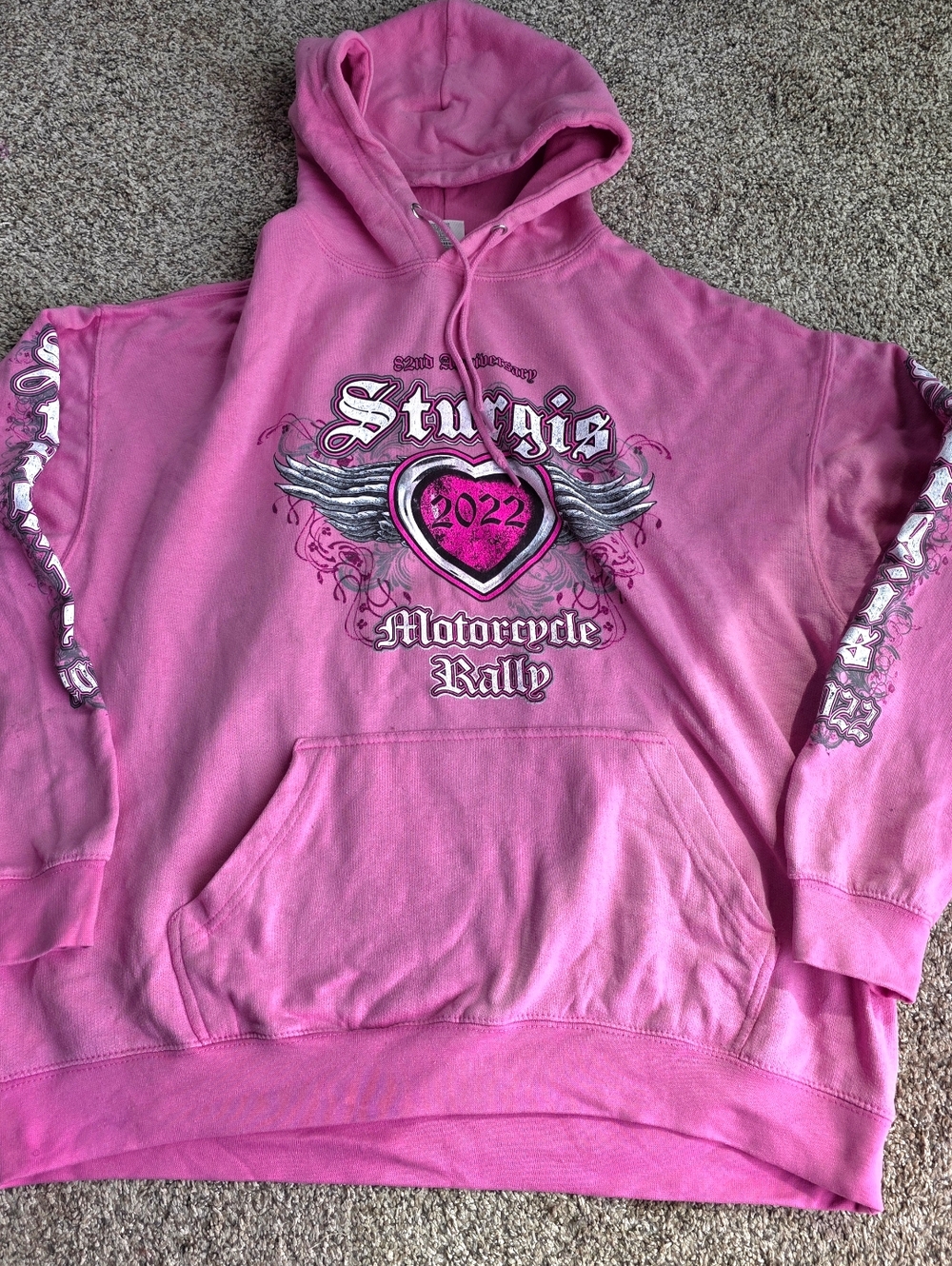 2022 Pink Sturgis Motorcycle Rally Pullover Hoodie Biker